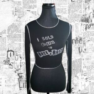 Rock N Roll Crop Top With Flare Sleeves